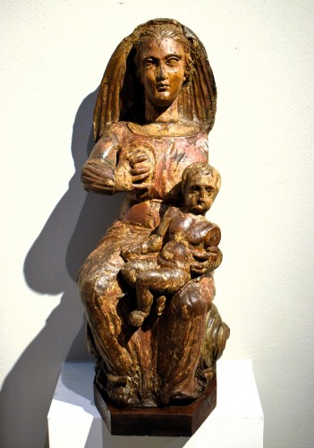 Sculpture Sculpture en Bois - La Vierge au Lait - Italie du Nord XIVe siècle